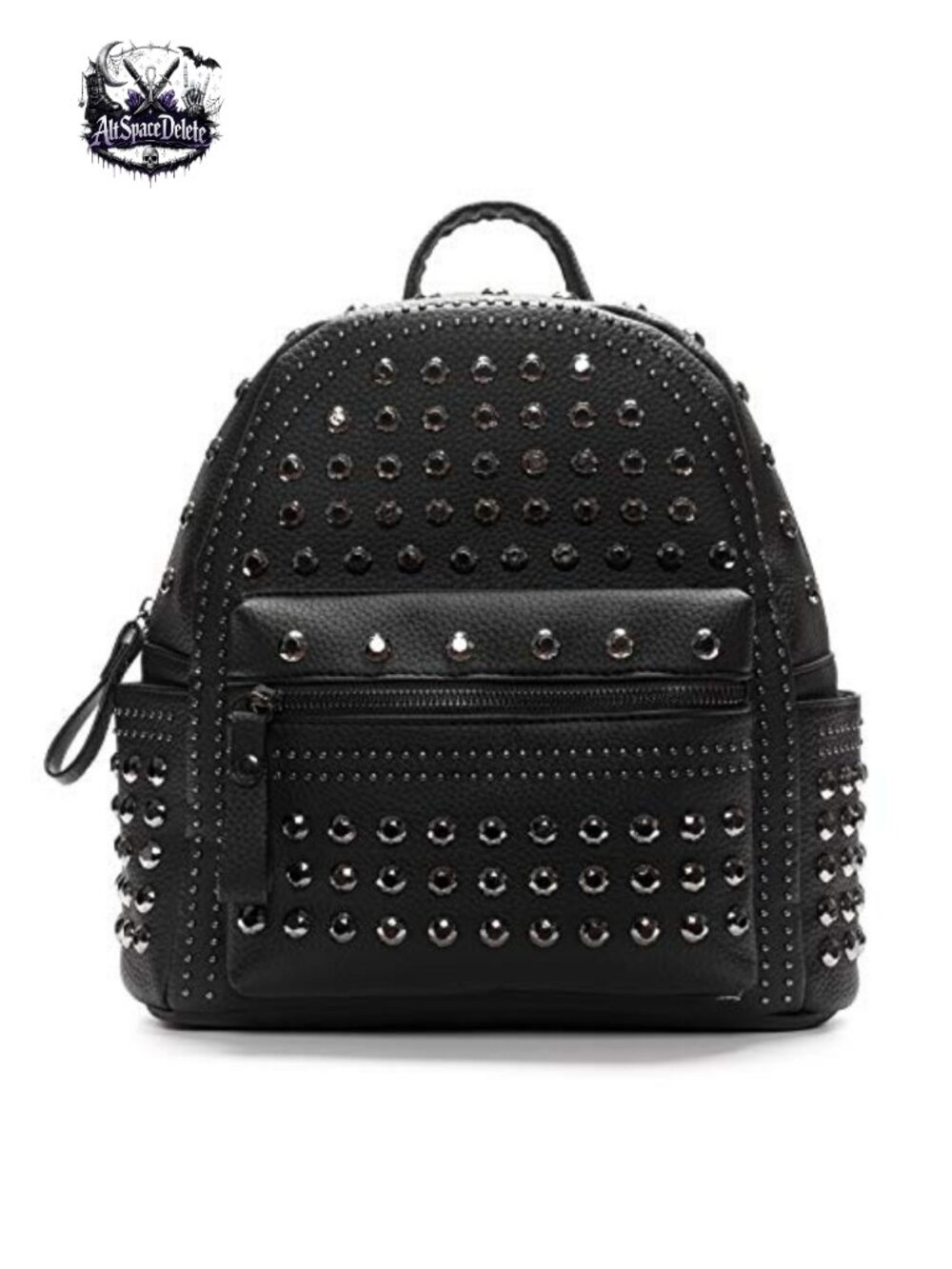 Faux Leather Studded Gothic Rhinestone Mini Backpack Purse Women's
